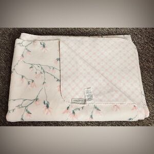 Laura Ashley Pink Flower / Floral Oversized Throw Blanket - IN GOOD CONDITION